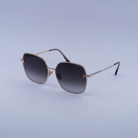 Tom Ford FT1250-K 33B Sunglasses Gold Square Frame, Smoke Gradient Lenses - Picture 1 of 10